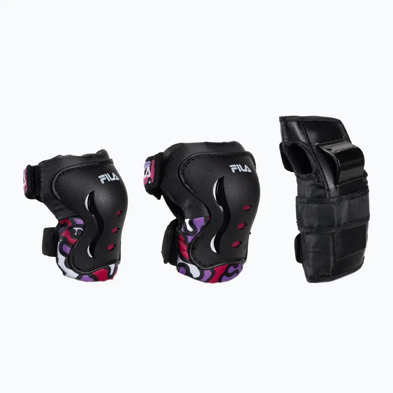 Autentický Sada dětských chráničů FILA FP Gears black/pink