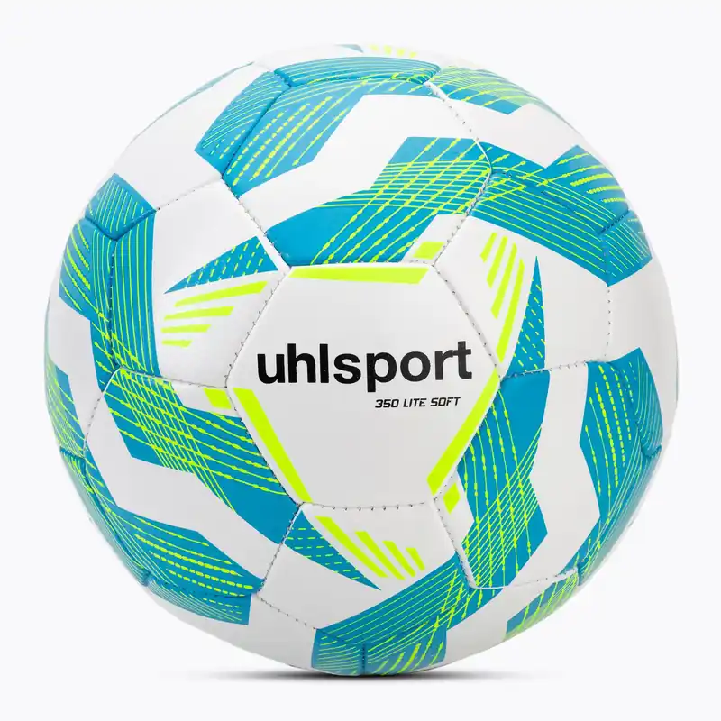 Nejprodávanější Fotbalový míč uhlsport Lite Soft 350 white/light blue/fluo yellow velikost 4