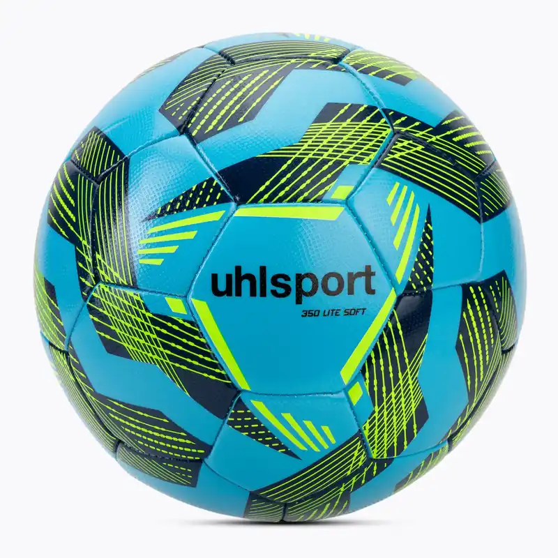 Sleva Fotbalový míč uhlsport Lite Soft 350 light blue/navy/neo yellow velikost 5