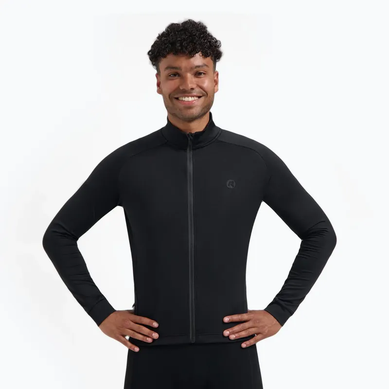 Pánský cyklistický dres Longsleeve Rogelli Essential II black Super Cena