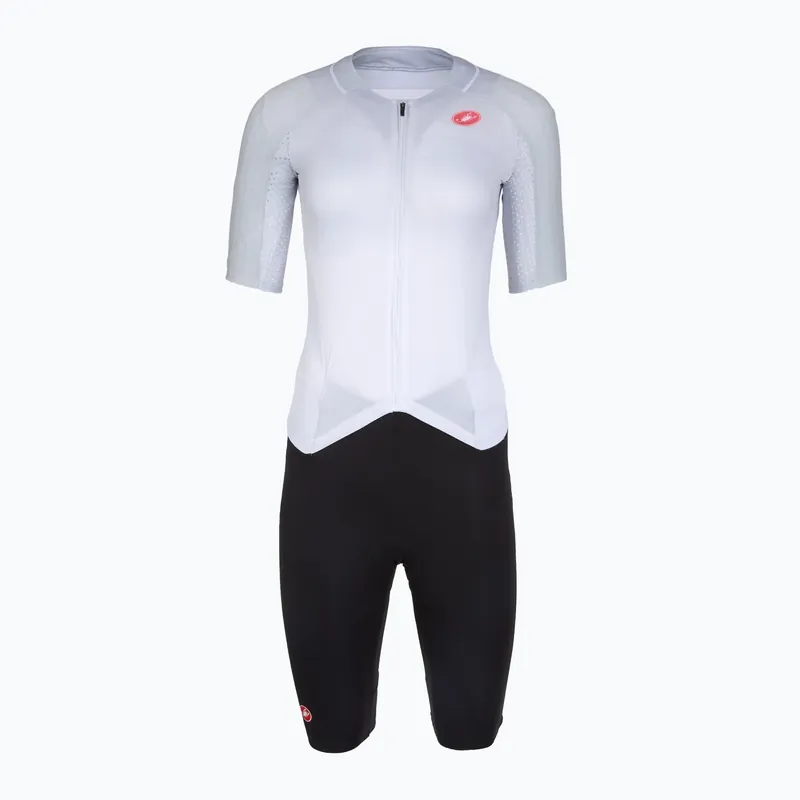 Sezónní Sleva Dámská cyklistická kombinéza Castelli Free Sanremo 3 SS in white/black Novinka