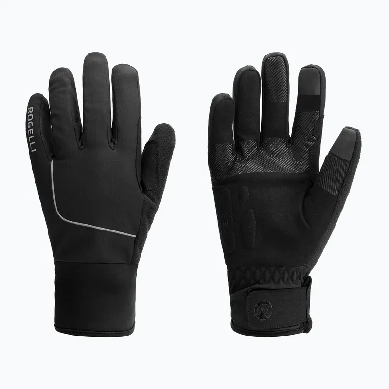 Pánské cyklistické rukavice Rogelli Essential Winter Waterproop black Cenově Výhodný