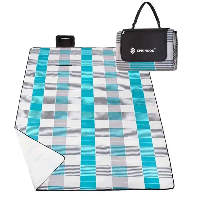 Akční Cena Pikniková deka 300x200 cm, modro-šedá SPRINGOS LINES