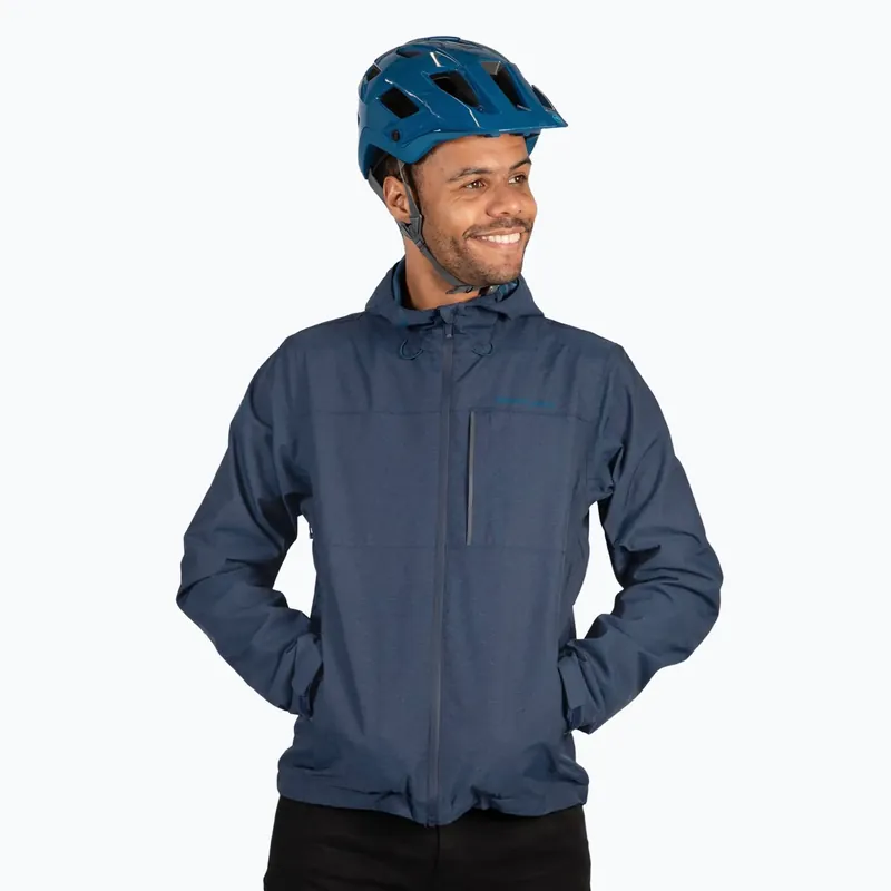 Pánská cyklistická bunda s kapucí Endura Hummvee Waterproof Hooded ink blue Levný