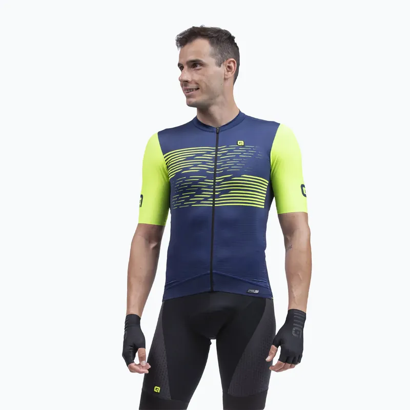 Super Cena Pánský cyklistický dres Alé Maglia MC Logo modrý L22145402
