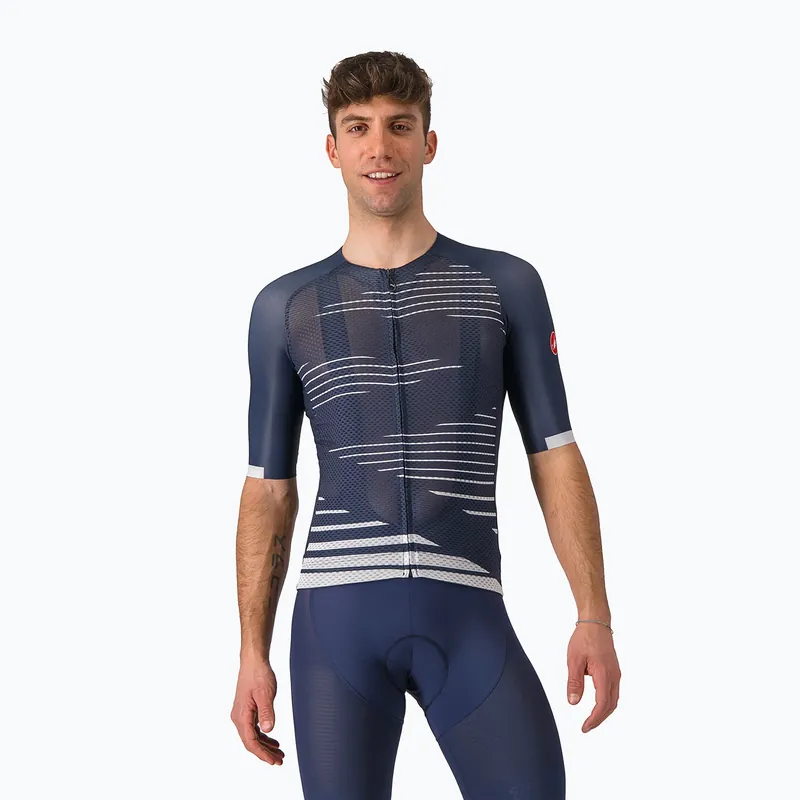 Pánský cyklistický dres Castelli Climber‘s 4.0 belgian blue/silver gray Nejlepší Cena