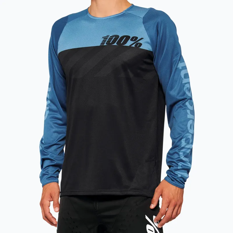 Oblíbený Pánský cyklistický dres 100% R-Core black/blue 40005-00005