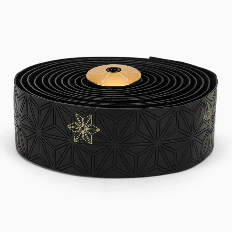 Omotávka na řídítka SUPACAZ Super Sticky Kush Galaxy gold print/ano gold plugs Top Prodej