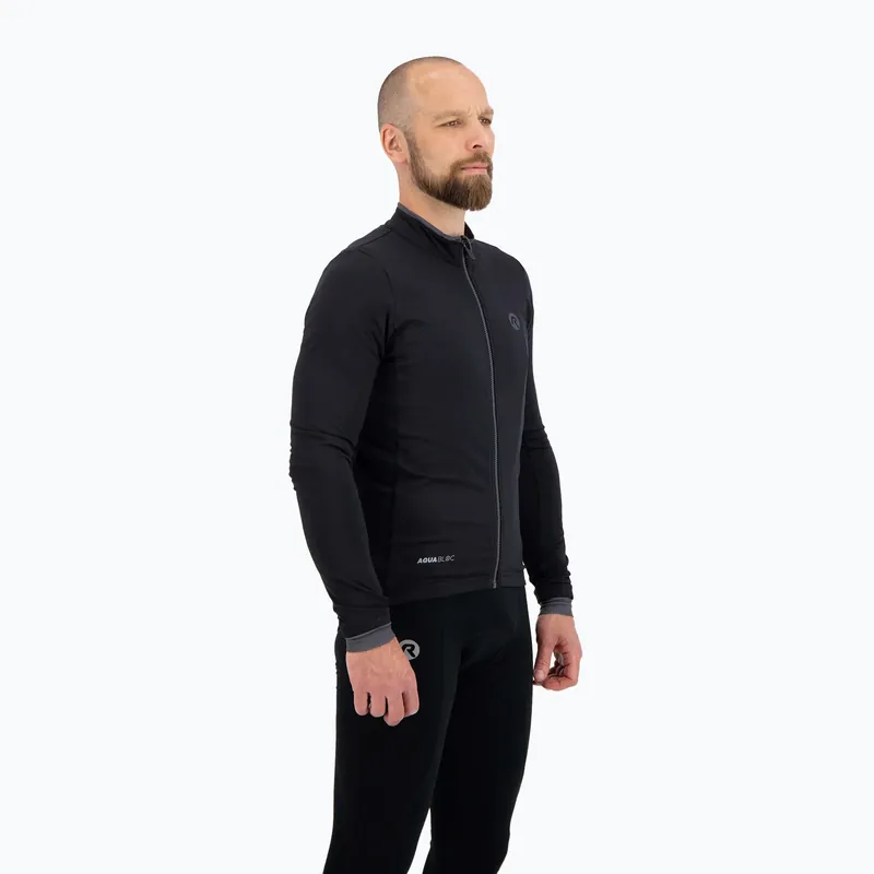 Pánské cyklistické tričko longsleeve Rogelli Essential black Akce