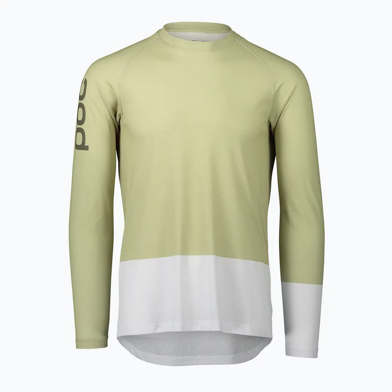 Pánský cyklistický dlouhý rukáv POC MTB Pure prehnite green/hydrogen white Poslední Šance