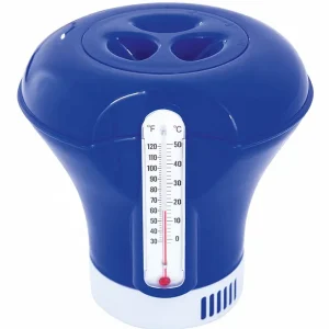Vrácení Zdarma 58209 Bazénový chemický plovák s teploměrem, průměr 18,5 cm