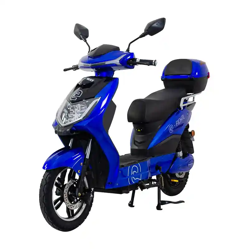 Sezónní Sleva Elektroskútr RACCEWAY® E-FICHTL®, modrý-lesklý s baterií 12Ah