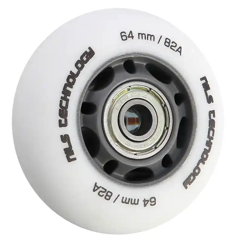 Vrácení Zdarma Matná kolečka NILS Extreme PU 64x24 82A s ložisky ABEC 9, bílá, 4 ks