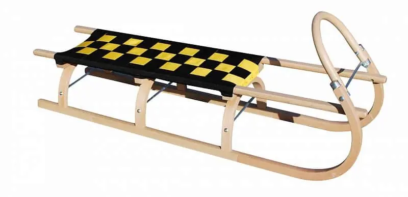 Hit Sezóny Dřevěné saně SULOV® 67, 125cm, černo-žluté