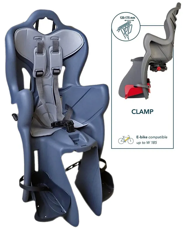 Cenová Bomba Dětská sedačka na kolo Bellelli B-ONE CLAMP LUX s upevněním na nosič kola šedá