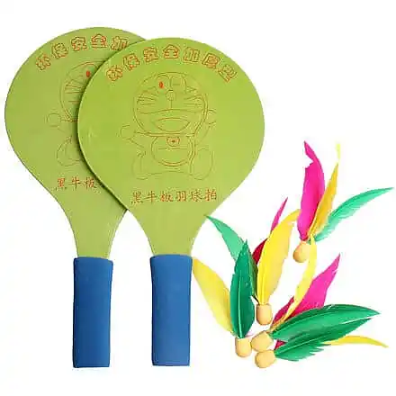 Battledore dřevěné pálky na badminton zelená Akce