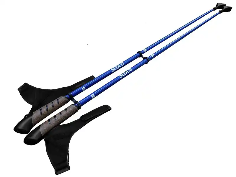 Výprodej Trekingové hole NORDIC WALKING pevné jednodílné - modrá, 130