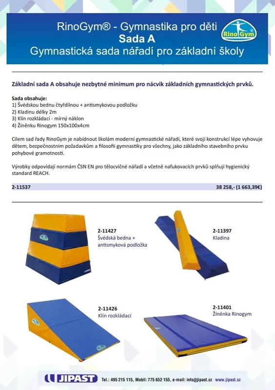 Rychlé Dodání RinoGym - sada A gymnastického nářadí pro základní školy