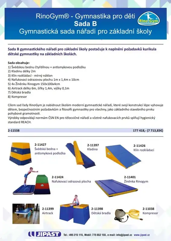 RinoGym - sada B gymnastického nářadí pro základní školy Výprodej
