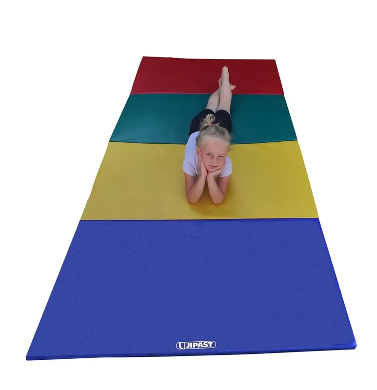 Speciální Cena Skládací žíněnka modrá–žlutá–zelená–červená 240x120x3cm 4-dílná