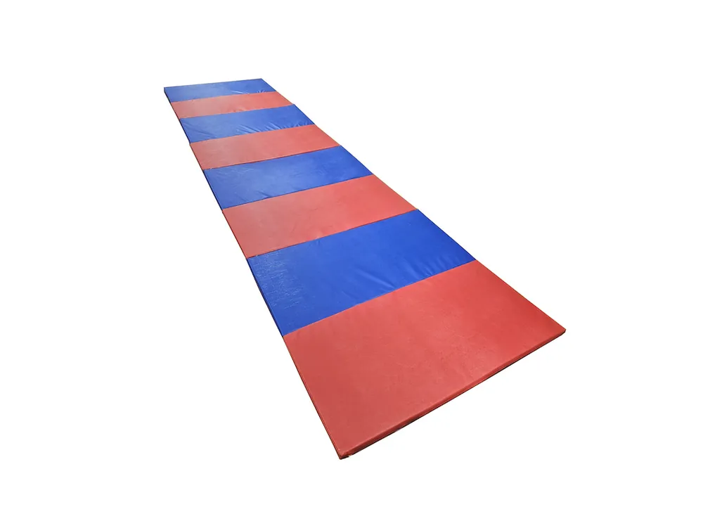 Skládací žíněnka modrá-červená 480x120x3cm 8-dílná Tovární Cena