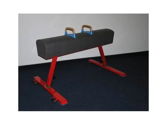 Gymnastický kůň s madly, kůže, nastavitelná výška 90-120 cm Tovární Cena