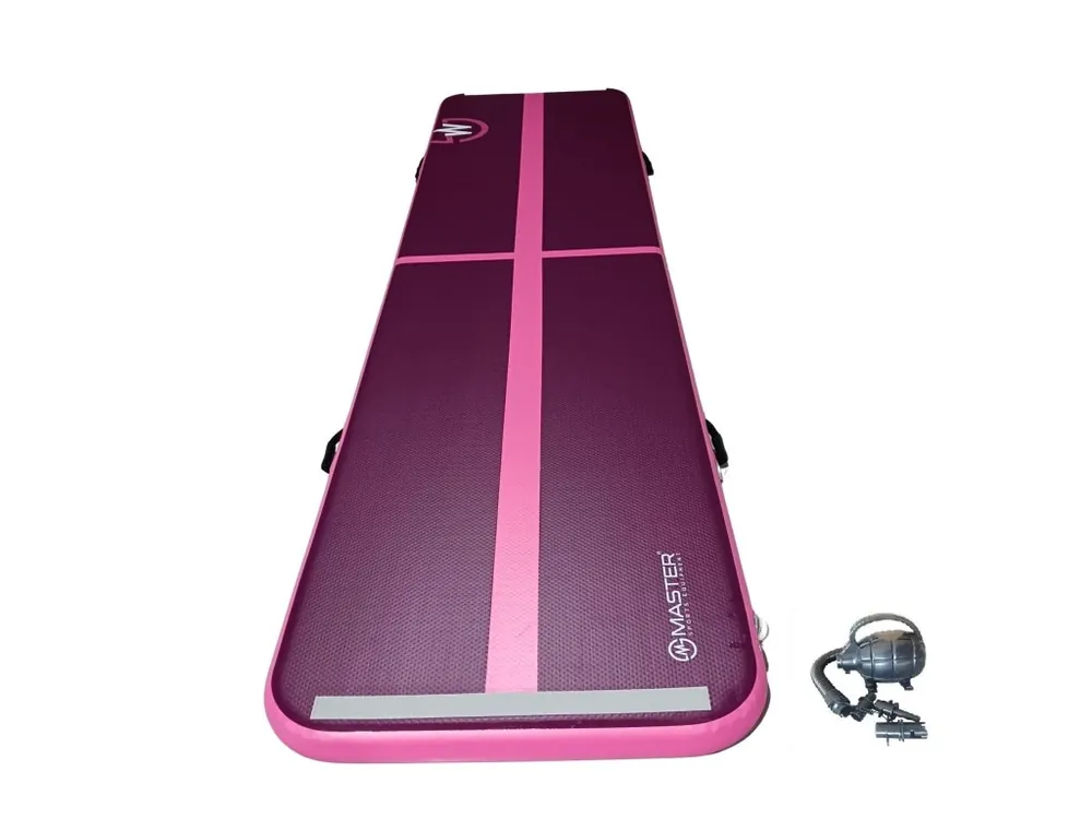 Airtrack MASTER nafukovací žíněnka 400 x 100 x 10 cm - fialová - růžová Jen Po Omezenou Doba