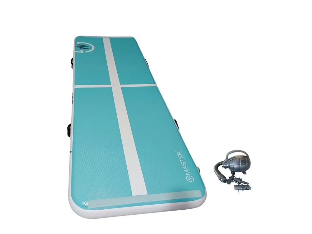 Vrácení Zdarma Airtrack MASTER nafukovací žíněnka 400 x 100 x 10 cm - modrozelená - bílá