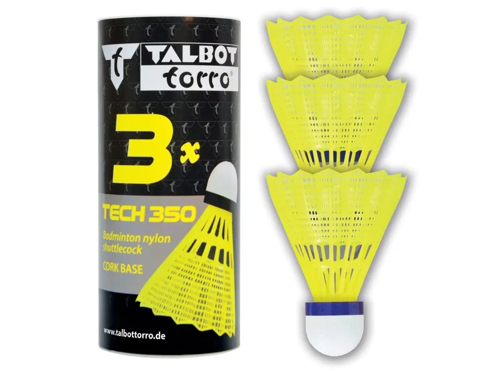 Badmintonové míčky TALBOT TORRO Tech 350 Medium 3 ks - žluté Autentický