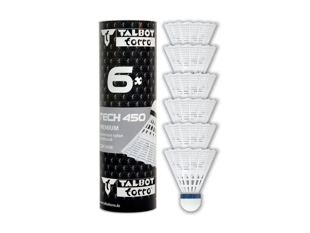 Badmintonové míčky TALBOT TORRO Tech 450 Medium 6ks - bílé Cenově Výhodný