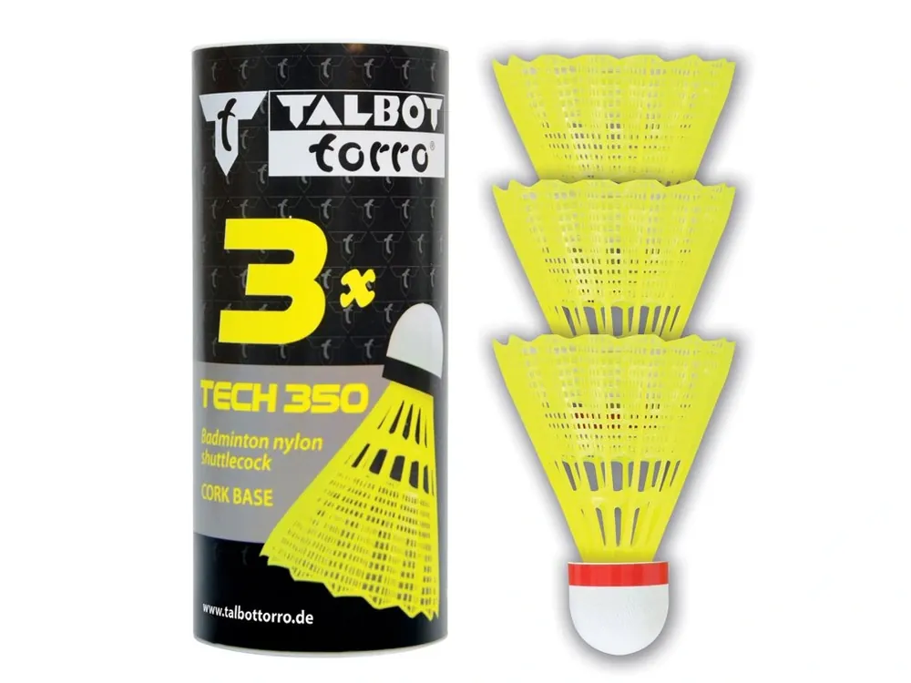 Badmintonové míčky TALBOT TORRO Tech 350 Fast 3 ks - žluté Dokud Zásoby Vydrží