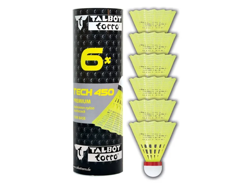Badmintonové míčky TALBOT TORRO Tech 450 Fast 6ks - žluté Odeslání Ihned