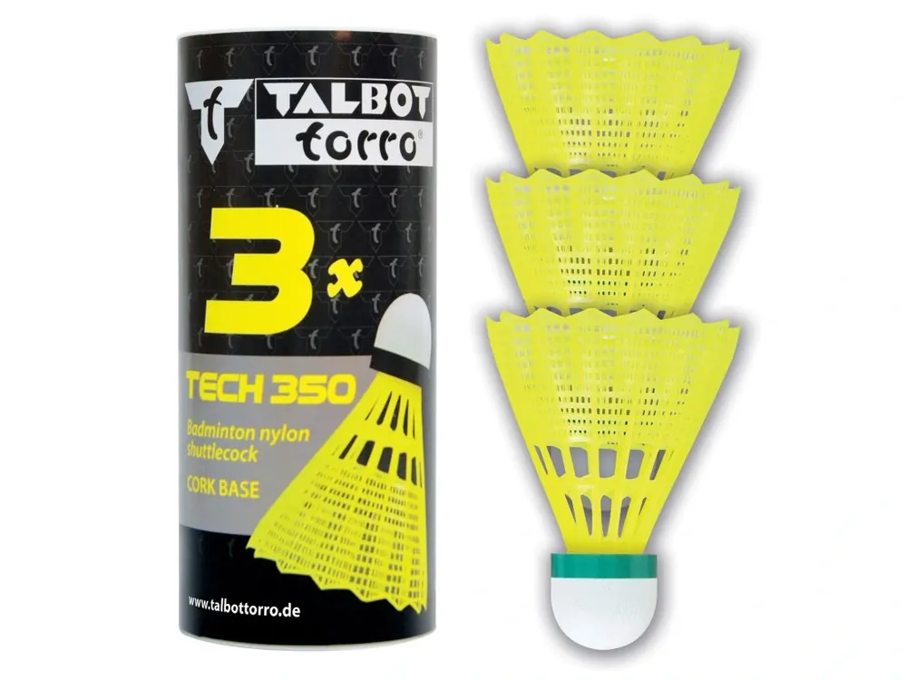 Badmintonové míčky TALBOT TORRO Tech 350 Slow 3 ks - žluté Novinka
