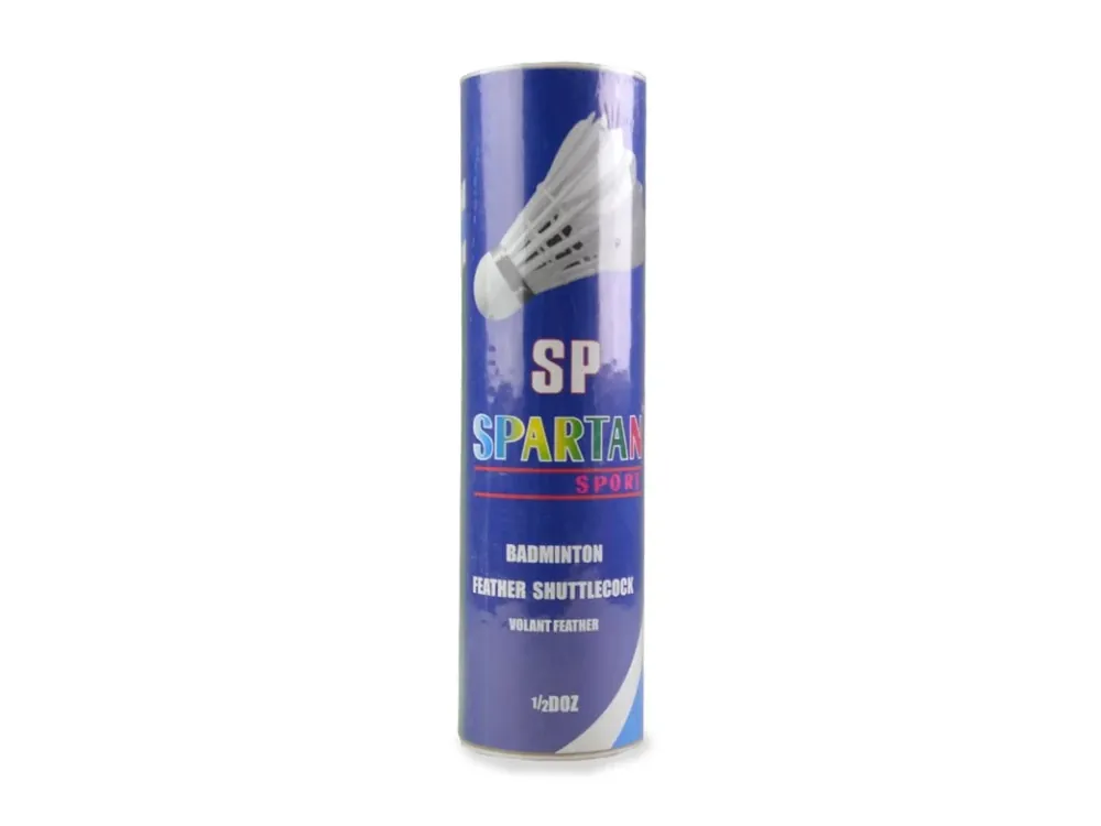 Badmintonové míčky SPARTAN Natur Feder - zelený pruh 6ks Bezpečná Platba