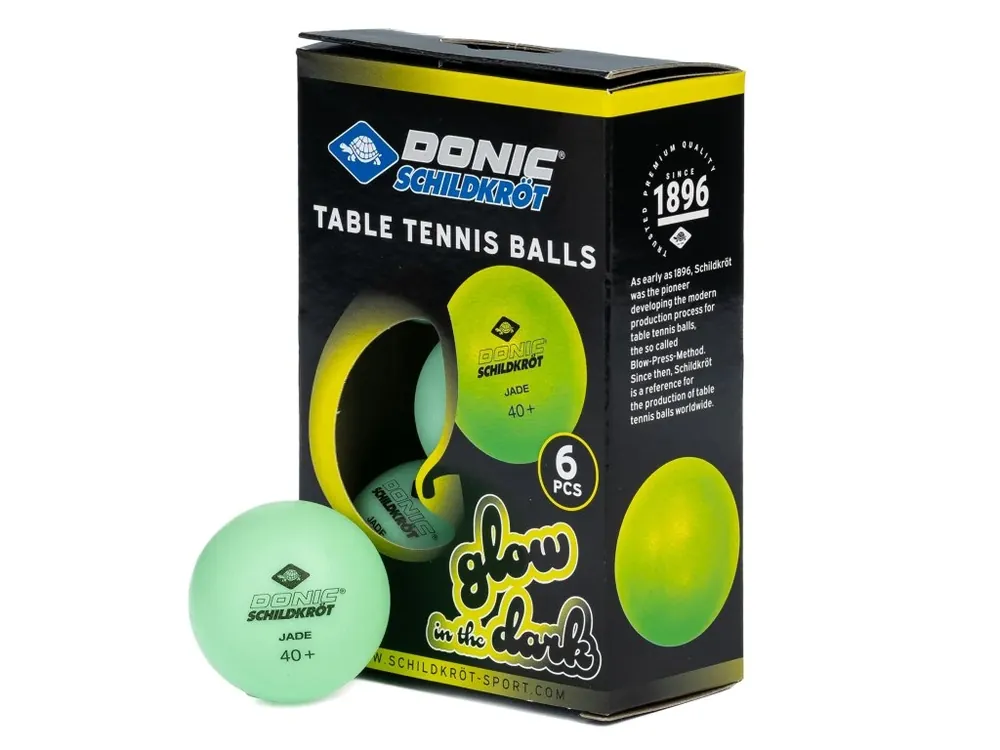 Míčky na stolní tenis SCHILDKROT Glow in the Dark Poly 40+ 6ks Novinka