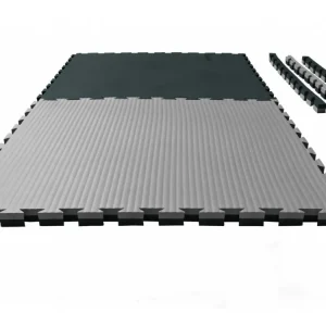 Značkový Tatami puzzle - 1m x 1m x 4cm - černo/šedá