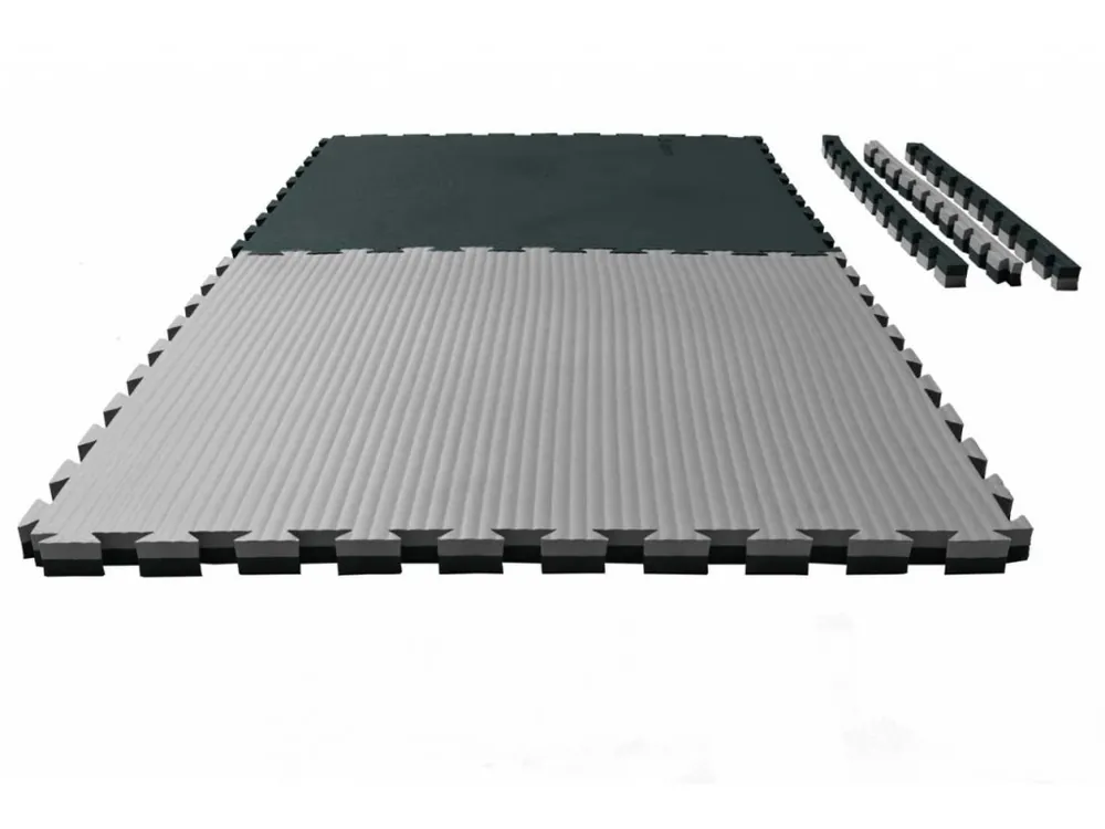 Značkový Tatami puzzle - 1m x 1m x 4cm - černo/šedá