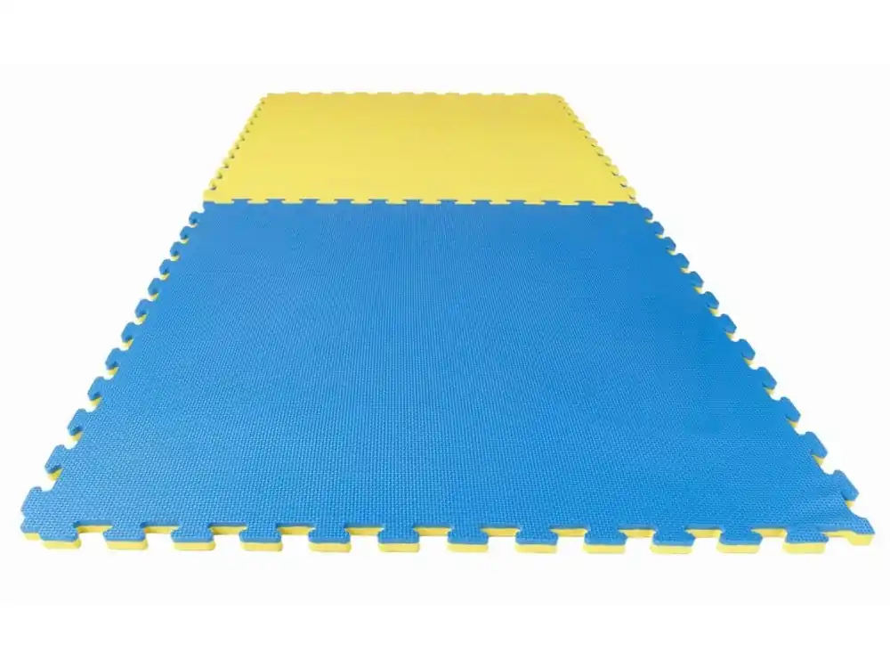 Víkendová Akce Tatami puzzle ECONO 1m x 1m x 2cm modro - žlutá