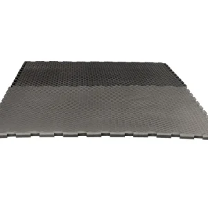Značkový Tatami puzzle CHECKER 1m x 1m x 2cm černo-šedá