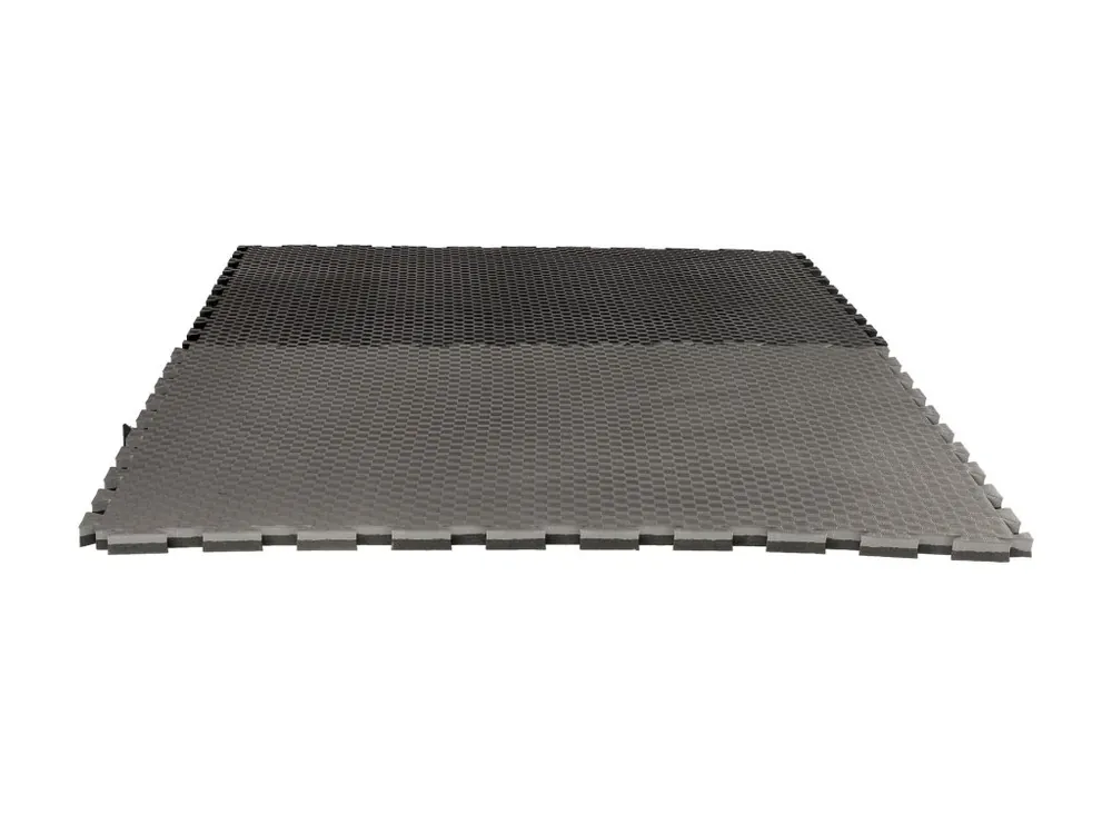 Značkový Tatami puzzle CHECKER 1m x 1m x 2cm černo-šedá