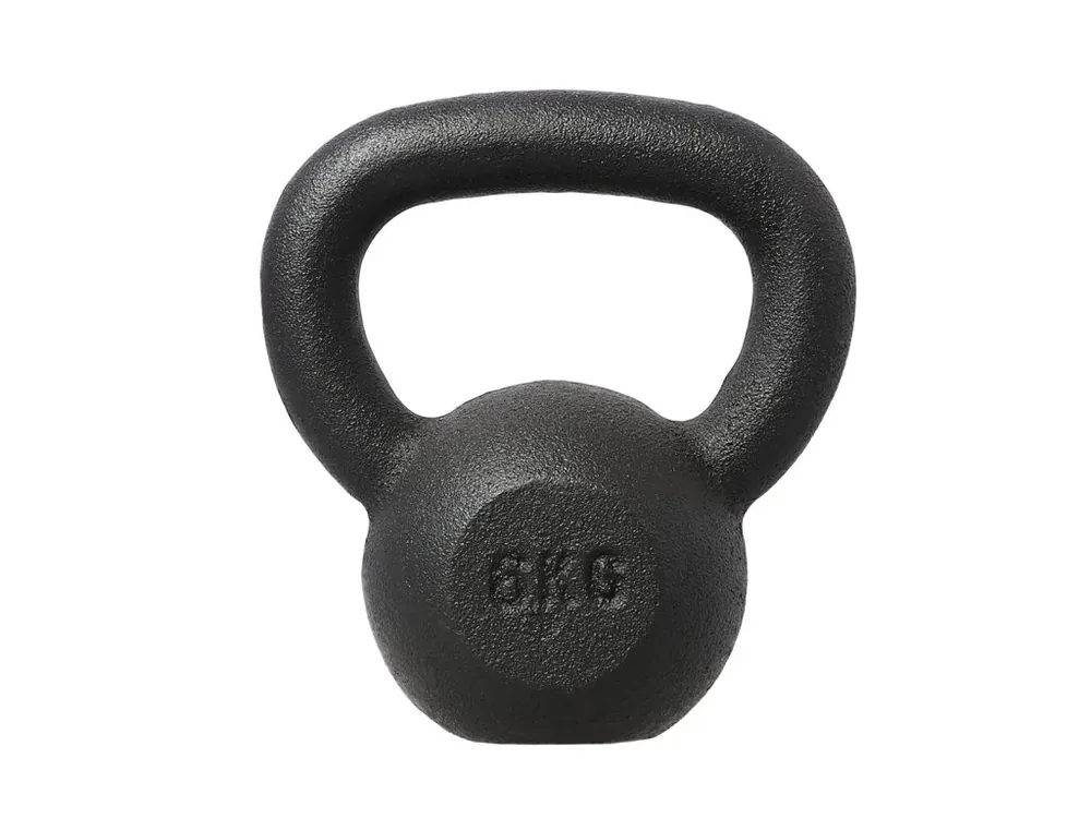 Litinový kettlebell HMS KZG06 6 kg, černý Omezená Nabídka