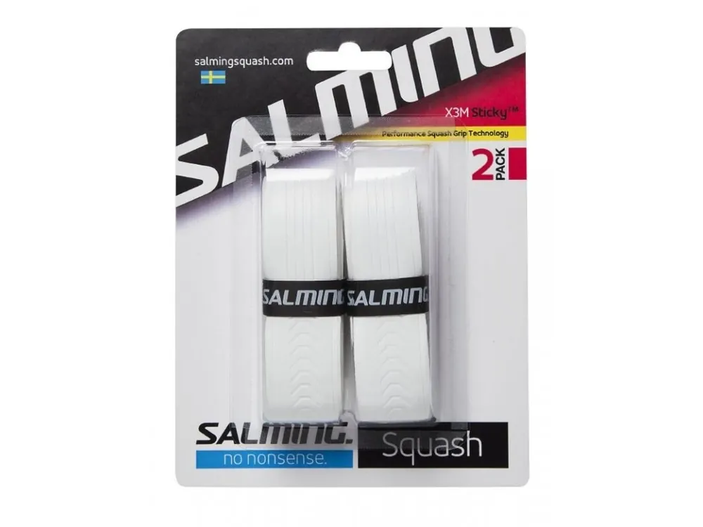 Dokud Zásoby Vydrží SALMING Squash X3M Sticky Grip White 2-pack