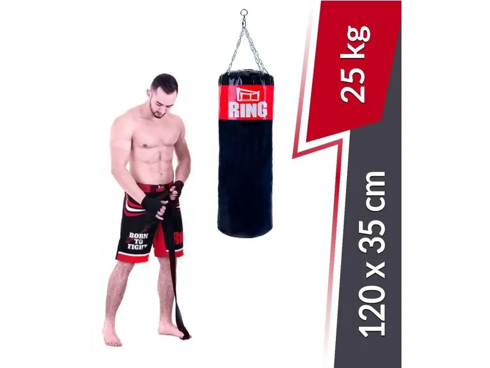 Boxovací pytel 120 x 35 cm 25 kg RING SPORT SUPER, ZÁRUKA 3 ROKY Cenově Výhodný