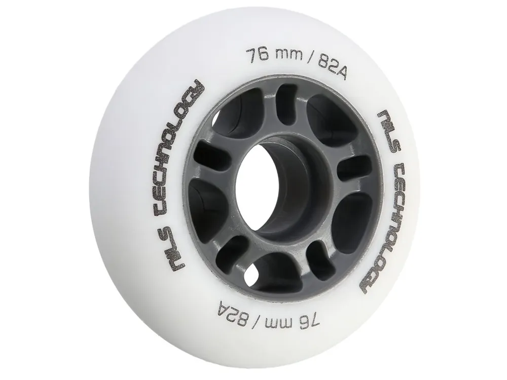 Nová Kolekce Matná kolečka NILS Extreme PU 76x24 82A, bílá, 4 ks