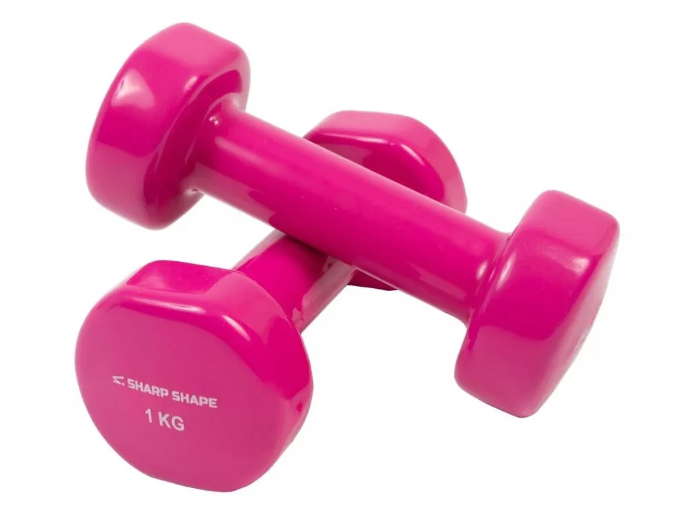Činky set SHARP SHAPE Vinyl set 2 x 1kg Pink Zlevněný