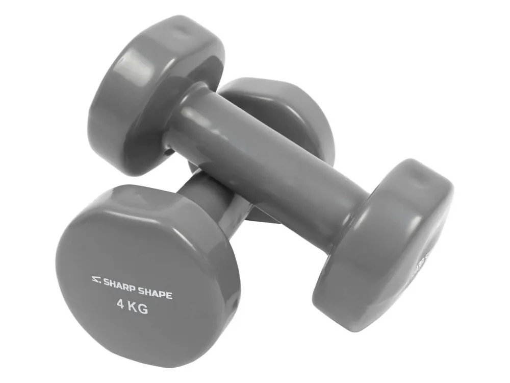 Hit Sezóny Vinylové činky Sharp Shape 2 x 4 kg šedé