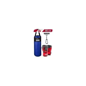 Nakupujte Hned Dětský boxovací SET RING SPORT, pytel 80 x 30 cm 10kg, rukavice, držák, modrý