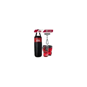 Dětský boxovací SET RING SPORT, pytel 80 x 30 cm 10kg, rukavice, držák, černý Expresní Doručení