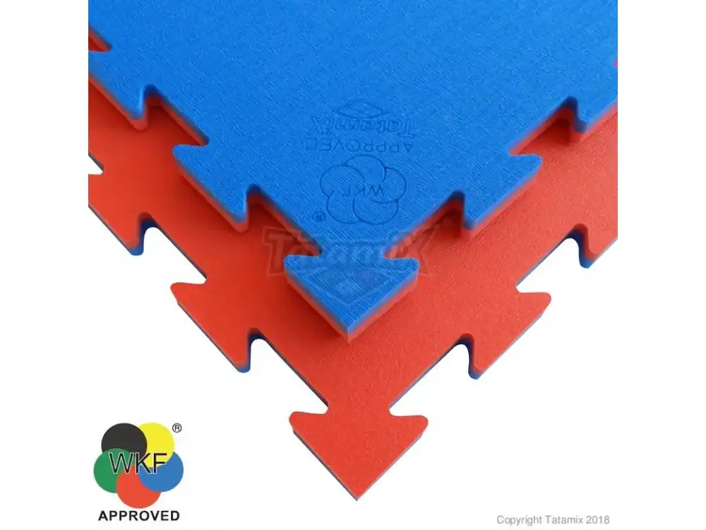 Zlevněný TATAMIX tatami WKF puzzle 100 x 100 x 2 cm červeno / modrá