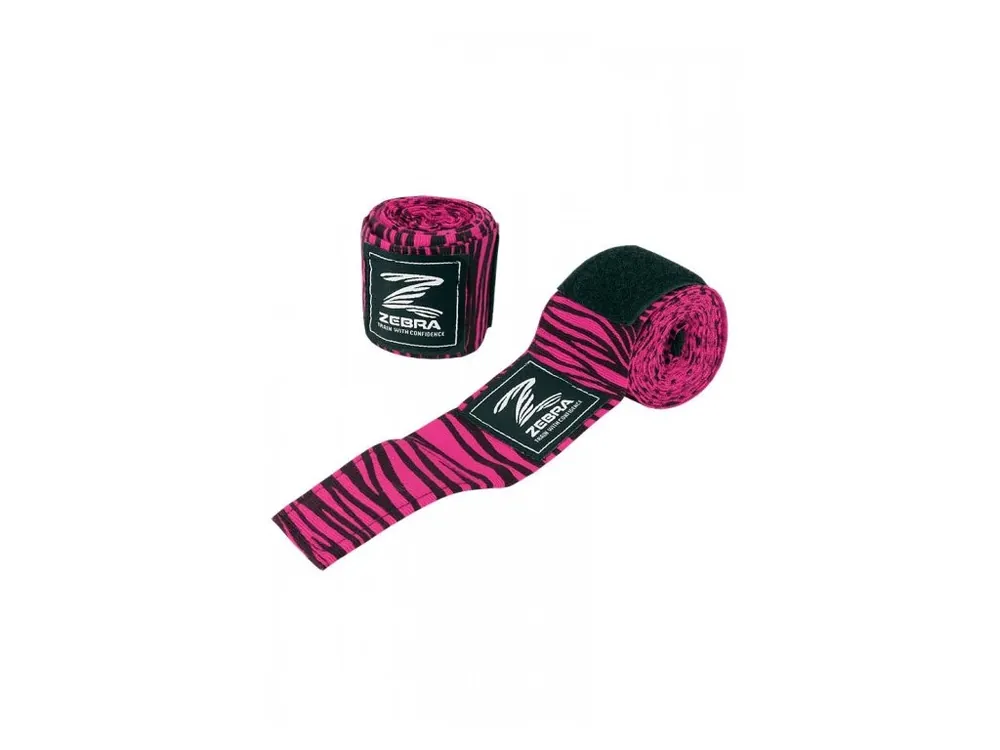 BOXERSKÉ BANDÁŽE ZEBRA 255CM PINK Sezónní Sleva